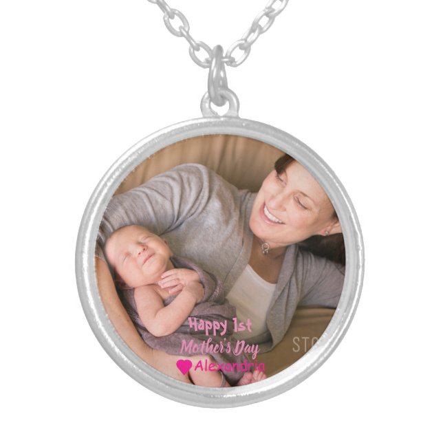 1st Mother's Day Silver Plated Necklace (Front)