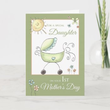 1st Mother's Day - Special Daughter - Baby Carriag Card by SimplyPutByRobin at Zazzle