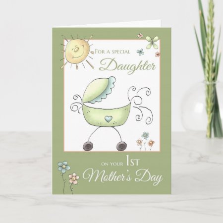 1st Mother's Day - Special Daughter - Baby Carriag Card