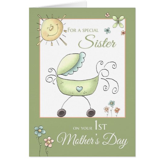 1st Mother's Day - Special Sister - Baby Carriage (Front)