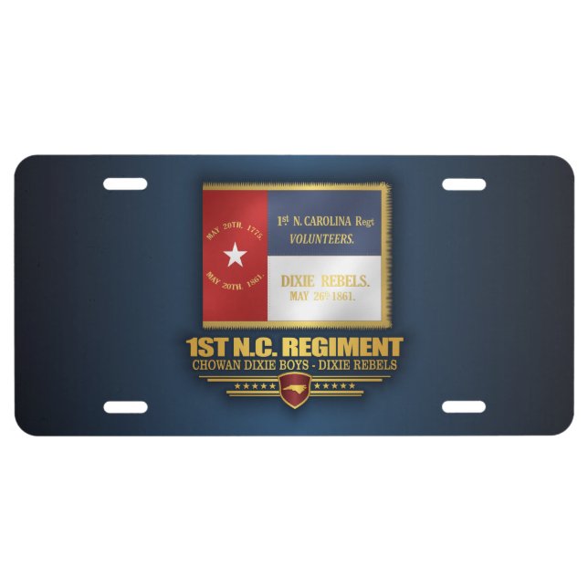 1st North Carolina Volunteers License Plate (Front)