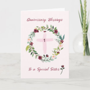 1st Nun Religious Sister Anniversary Blessings Card