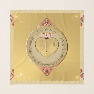 1st or 50th Golden Anniversary Chiffon Scarf