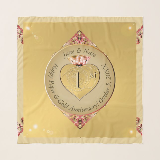 1st or 50th Golden Anniversary Chiffon Scarf (Front)