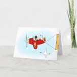 1st or Any Age Red and Yellow Airplane Birthday Card<br><div class="desc">Our high flying pilot maneuvers a red and deep yellow airplane with a lightning bolt across his wing. There's a lone goose flying below to keep him company as he tows a yellow birthday banner carrying your special birthday message. Add the child's age and name for a one-of-a-kind birthday greeting...</div>