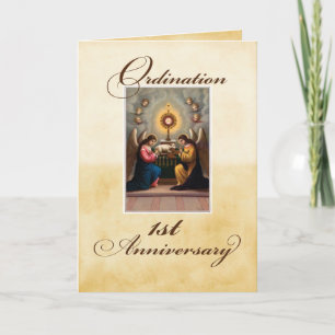 1st Ordination Anniversary Angels at Altar Card
