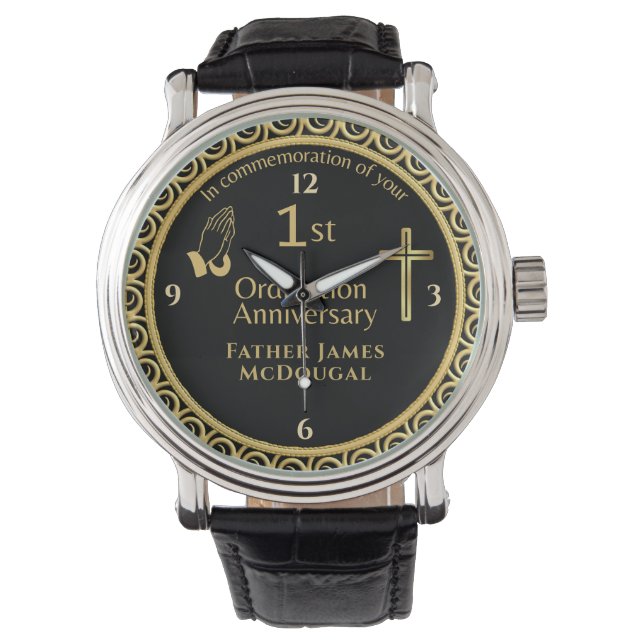1st Ordination Anniversary Priest PERSONALIZED  Watch (Front)