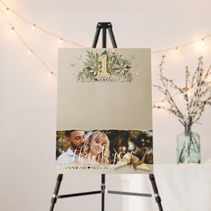 1st Paper Wedding Anniversary Photo Guest Signing Foam Board