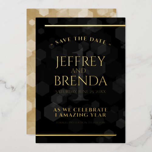 1st Paper Wedding Anniversary Save the Date Foil Invitation