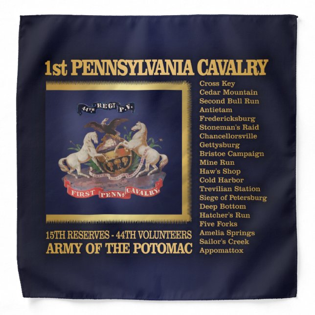 1st Pennsylvania Cavalry (BH) Bandana (Front)