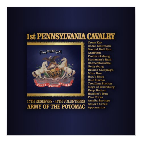 1st Pennsylvania Cavalry BH Poster