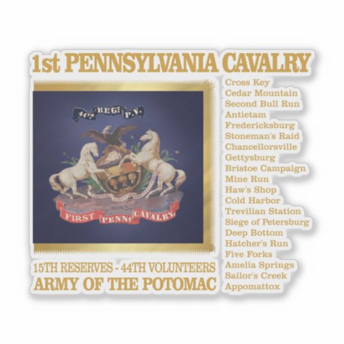 1st Pennsylvania Cavalry BH Sticker