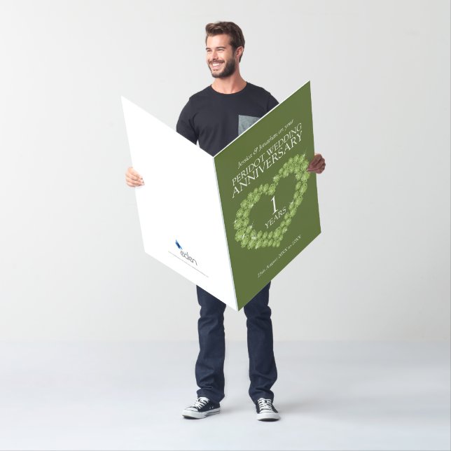 1st peridot wedding anniversary heart card (In Situ)