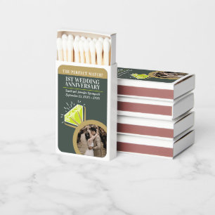 1st Peridot wedding anniversary photo green Matchboxes