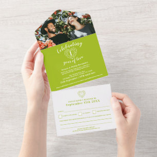 1st peridot wedding anniversary photo with RSVP All In One Invitation