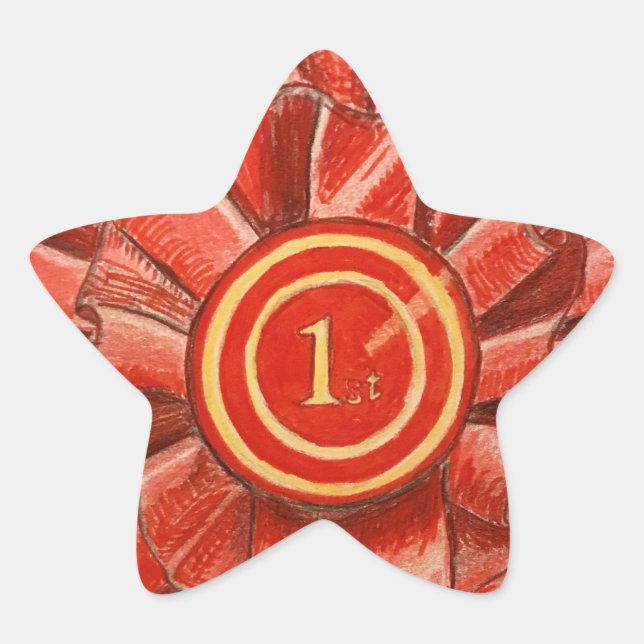 1st place red rosette award sticker (Front)