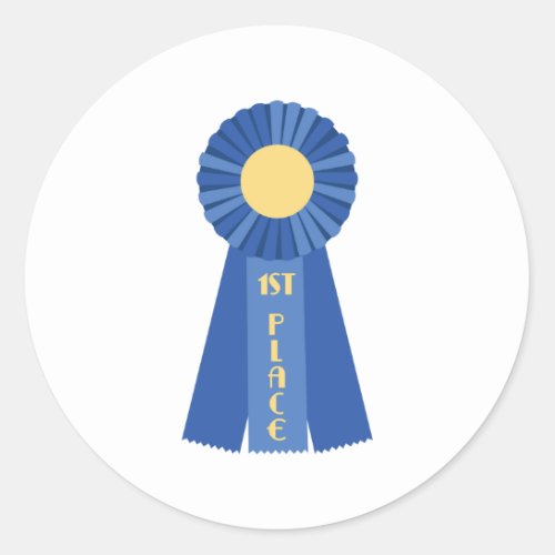 1st Place Ribbon Classic Round Sticker