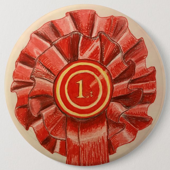 1st place rosette giant badge button (Front)