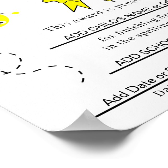 1st-place-spelling-bee-certificate-for-kids-poster-zazzle for Free Customizable Printable Editable Spelling Bee Certificate Template 1st Place Spelling Bee Certificate for Kids Poster | Zazzle for Free Customizable Printable Editable Spelling Bee Certificate Template