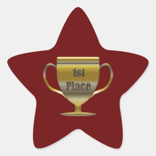 1st Place Trophy Star Sticker