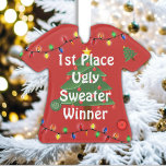 1st Place Ugly Christmas Sweater Contest Ornament at Zazzle