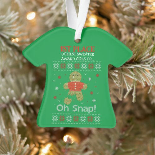 1st Place Ugly Christmas Sweater Contest Prize Ornament