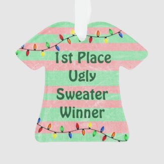 1st Place Ugly Sweater Christmas Ornament