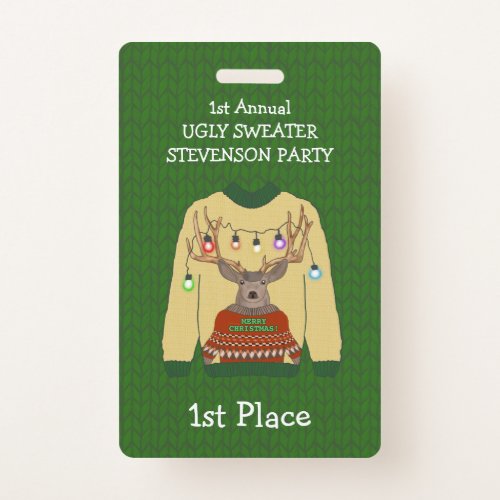 1st Place Ugly Sweater Christmas Winner Badge