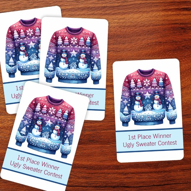 1st Place Winner Ugly Sweater Blue Red Purple Poker Cards (Creator Uploaded)