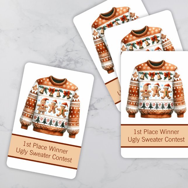 1st Place Winner Ugly Sweater Contest Gingerbread Poker Cards (Creator Uploaded)
