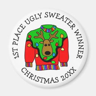 1st Place Winner Ugly Sweater Contest Prize Magnet