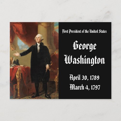 1st President Of the United States George Washingt Postcard