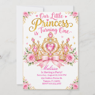1st Princess Birthday Party Invitation