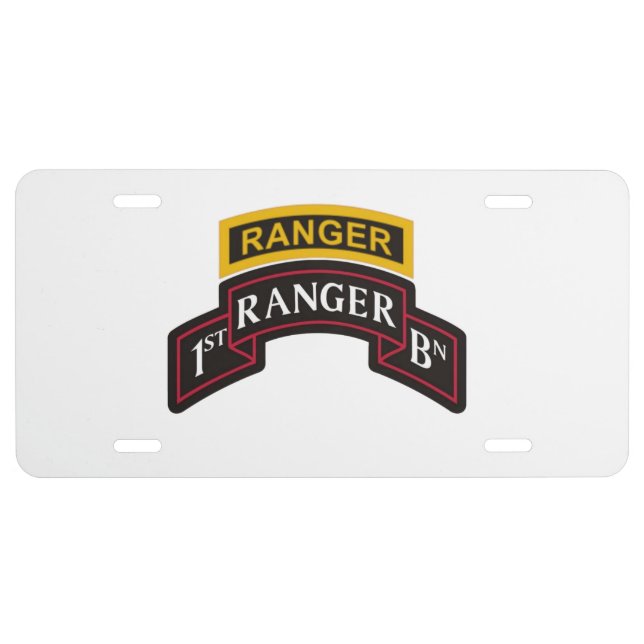 1ST RANGER BATTALION  LICENSE PLATE (Front)