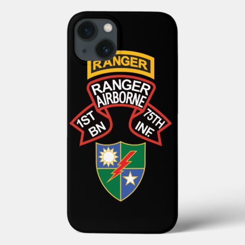 1st Ranger BN 75th INF old_style scroll with tab iPhone 13 Case
