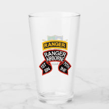 1st Ranger BN old-style scroll with tab Beer Glass