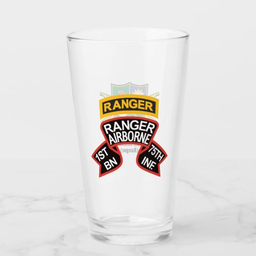 1st Ranger BN old_style scroll with tab Beer Glass