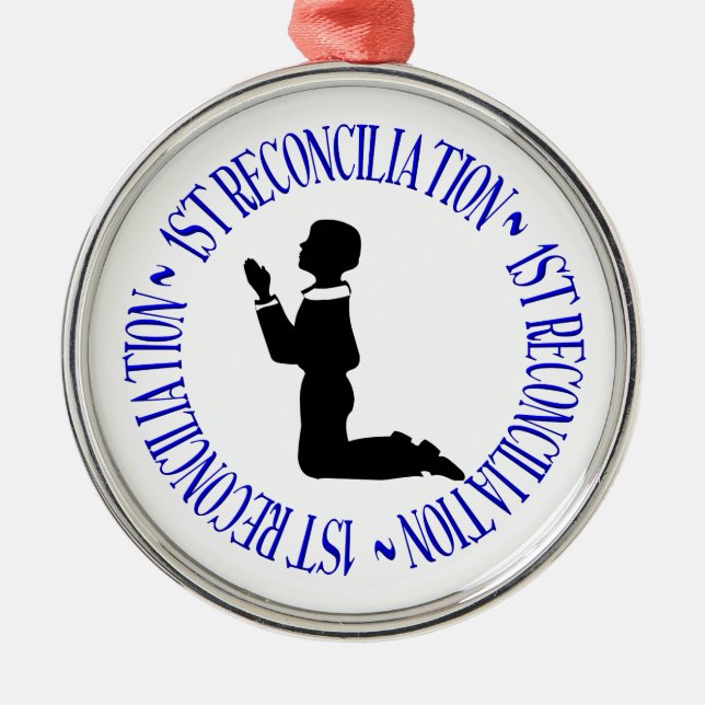 1st Reconciliation - Confession Metal Ornament (Front)