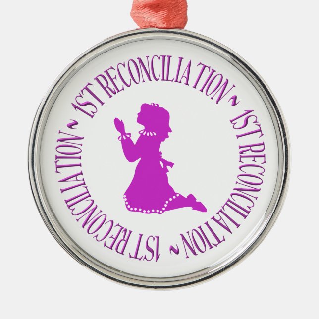 1st Reconciliation - Confession Metal Ornament (Front)