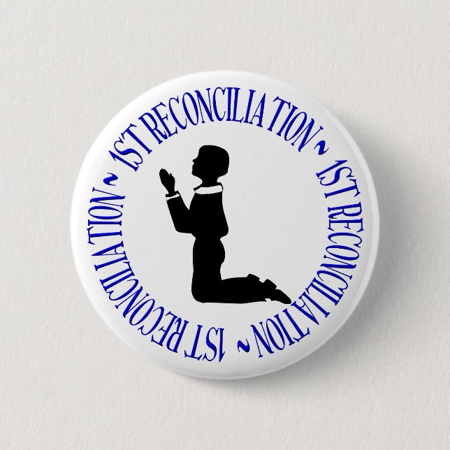 1st Reconciliation - Confession Pinback Button (Front)