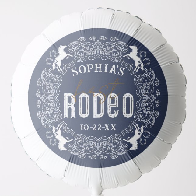 1st Rodeo Birthday Balloon – Navy Blue Bandana Wes (Front)