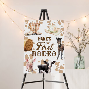 1st Rodeo Birthday Boy Western Foam Board