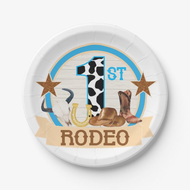 1st Rodeo birthday  Paper Plates (Front)