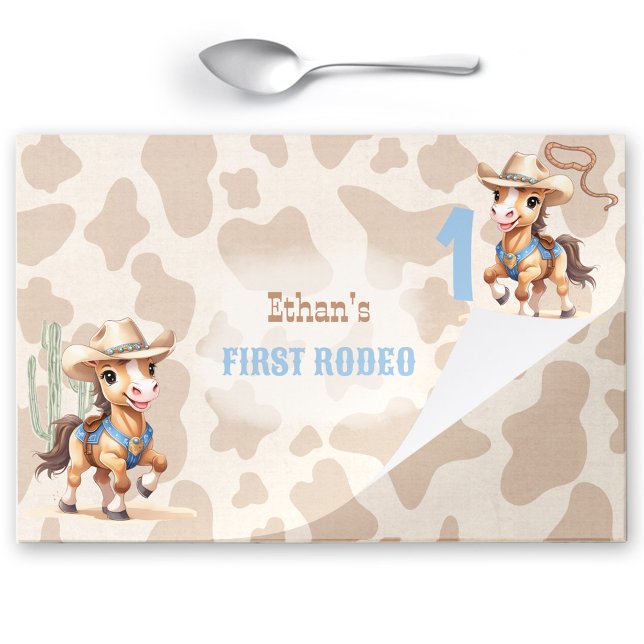 1st Rodeo Horse Birthday Tearaway Paper Placemat (1st Rodeo Horse Birthday Tearaway Paper Placemat)