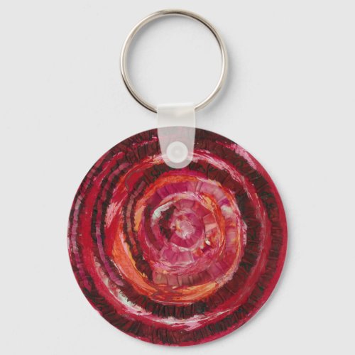 1st_Root Chakra Red Spiral Artwork 2 Keychain