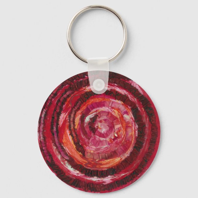1st-Root Chakra Red Spiral Artwork #2 Keychain (Front)