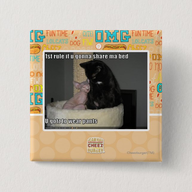 1st rule if u gonna share ma bed pinback button (Front)