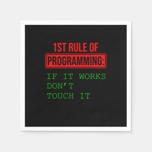 1st Rule Of Programming Programmer Coder Gift Napkins