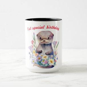 1st special birthday doggy mug