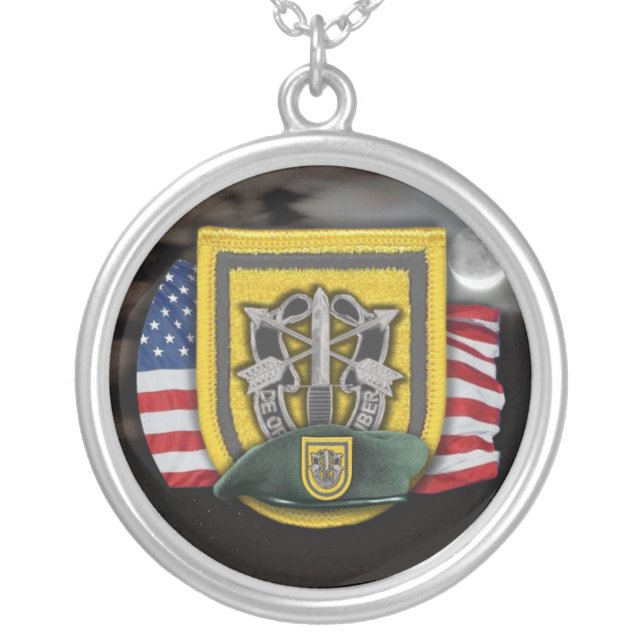 1st Special Forces flash veterans vets Necklace (Front)